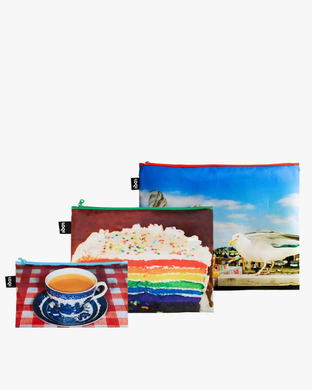 Seagulls, Real Food and England by Martin Parr Recycled Zip Pockets LOQI