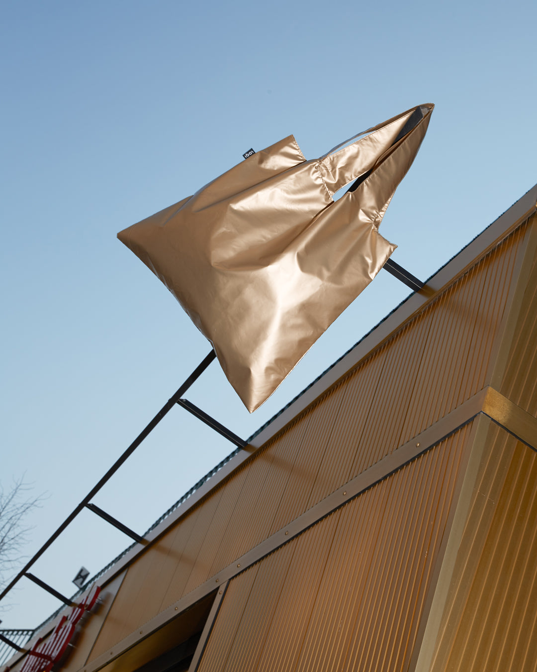 Metallic Matt Gold Reusable Bag | LOQI | Shopping Tote Bag