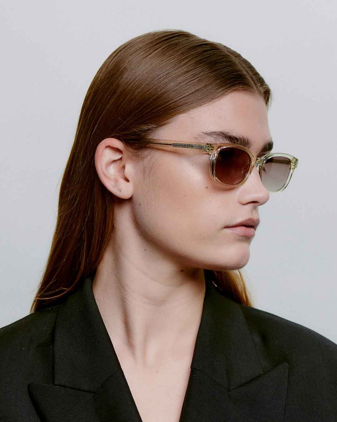 Ecru Transparent Charlie Sunglasses