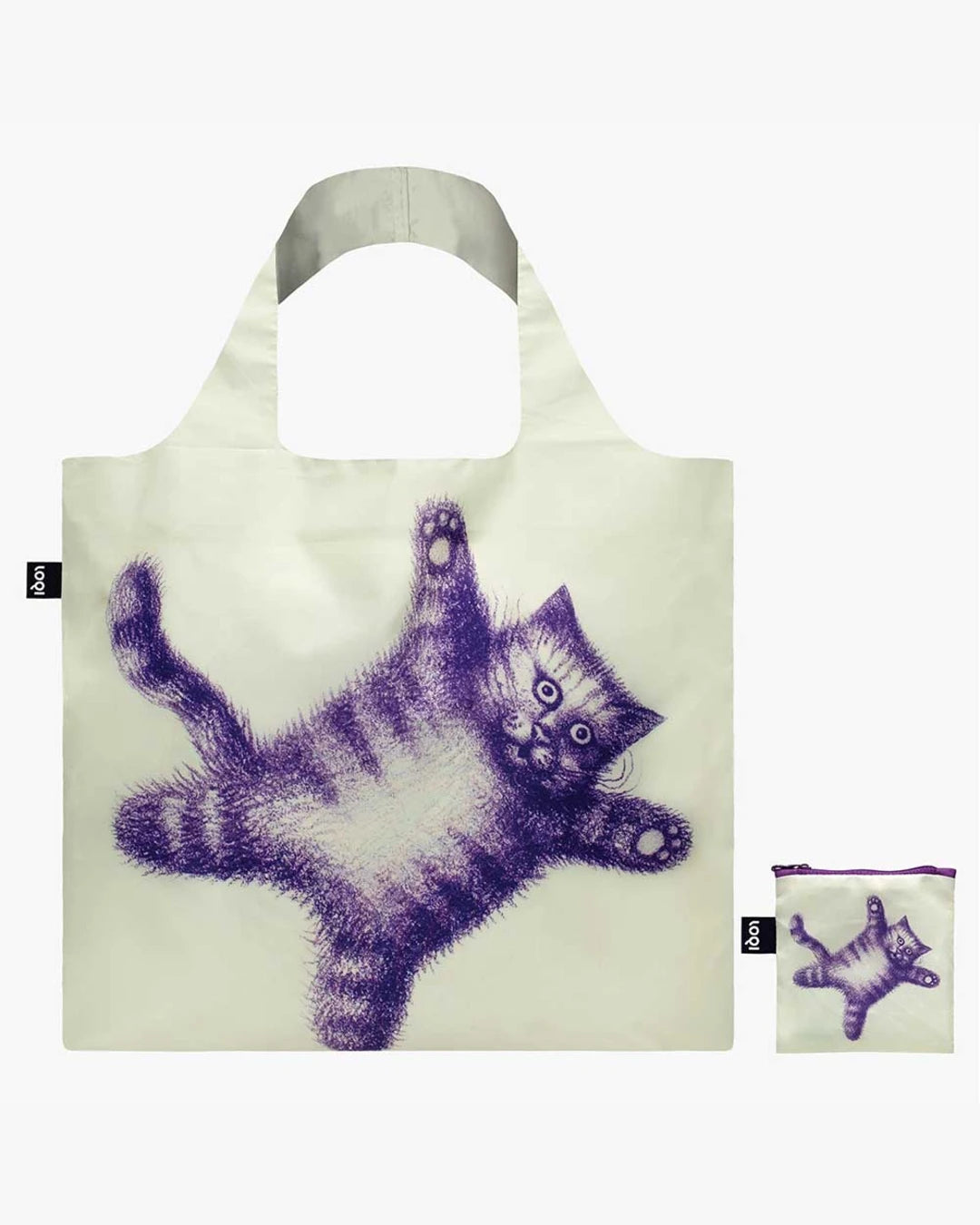 Flying Purr-ple Cat Recycled Bag by ARMANDO VEVE Recycled Bag | LOQI | Shopping Tote Bag