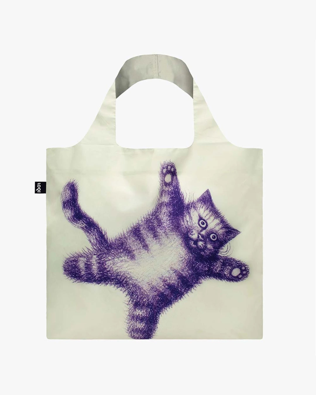 Flying Purr-ple Cat Recycled Bag by ARMANDO VEVE Recycled Bag | LOQI | Shopping Tote Bag
