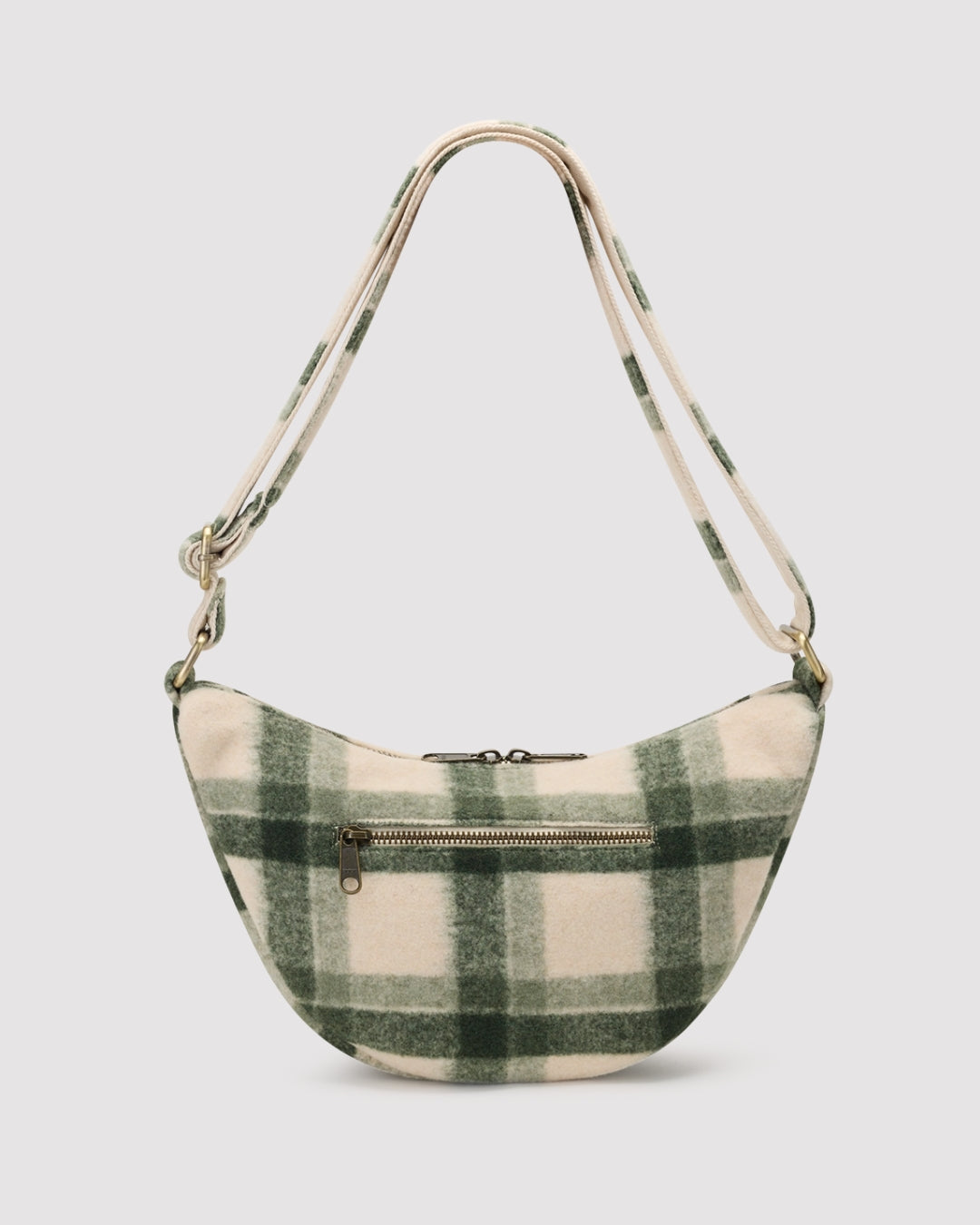 Green Tartan Andrea Crescent Bag hindbag