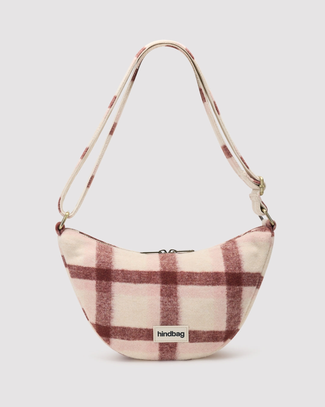 Pink Tartan Andrea Crescent Bag hindbag