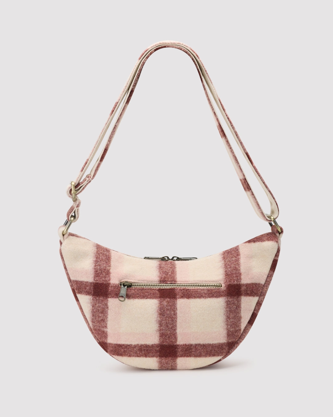 Pink Tartan Andrea Crescent Bag hindbag
