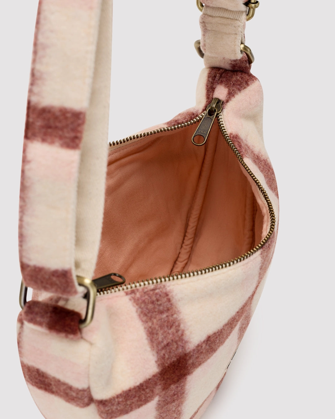 Pink Tartan Andrea Crescent Bag hindbag