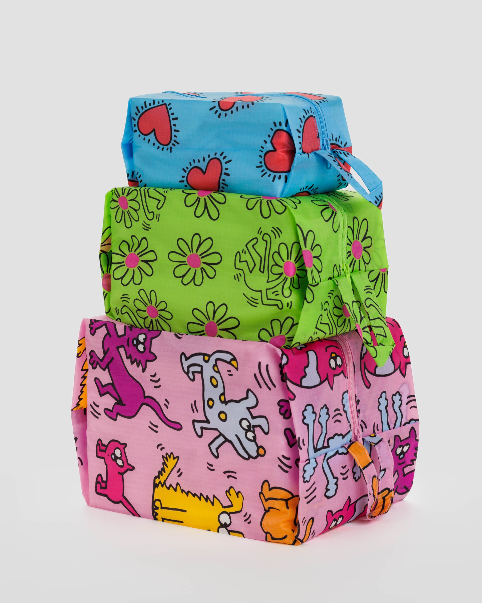 Keith Haring 3D Zip Set | BAGGU | Packing + Organisation