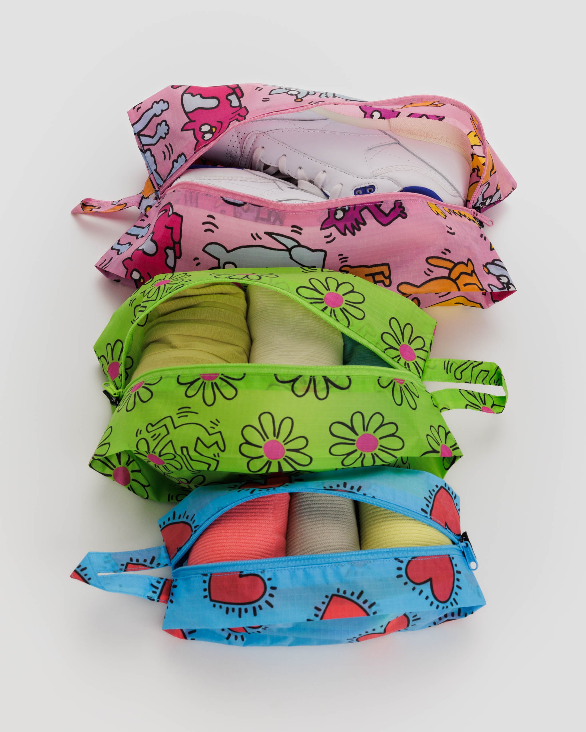 Keith Haring 3D Zip Set | BAGGU | Packing + Organisation