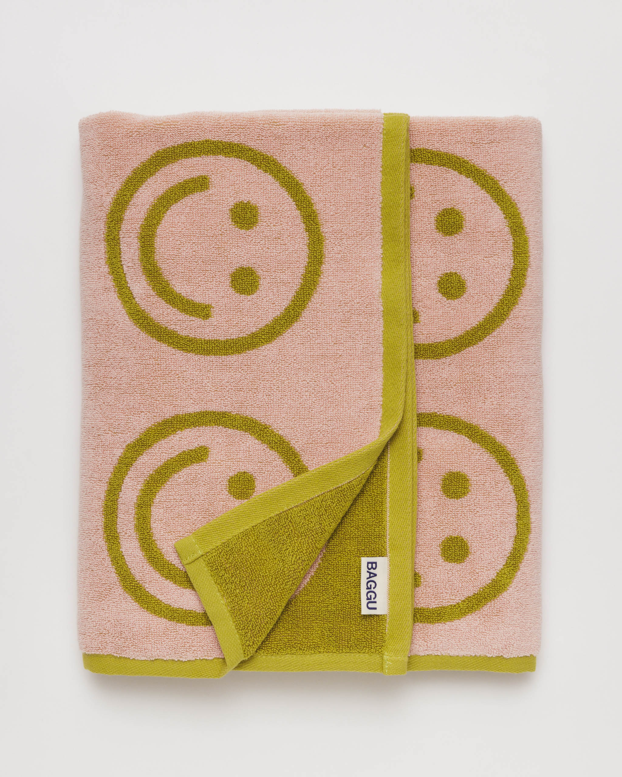 Happy Ochre Bath Towel | BAGGU | Towels