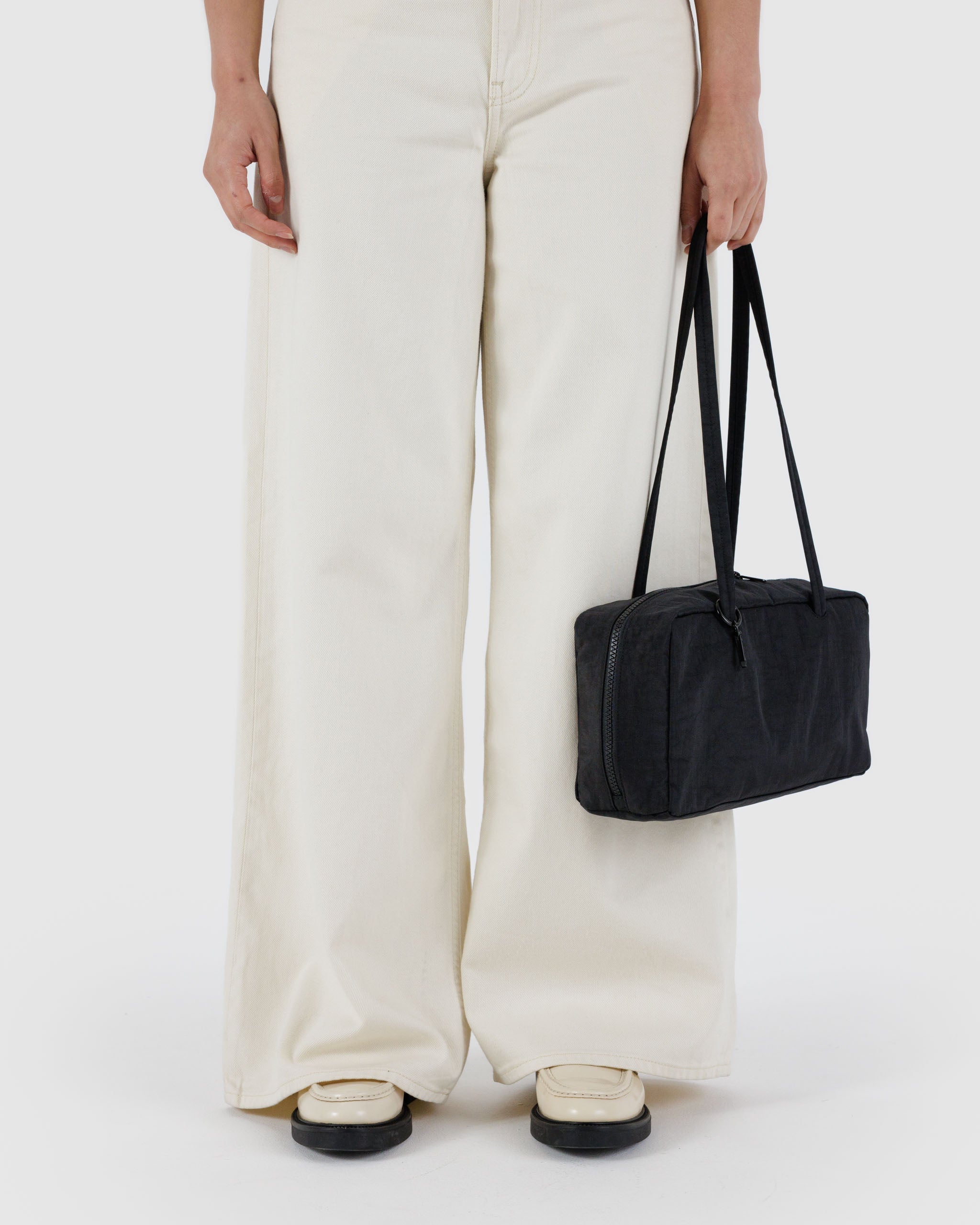 Black Nylon Bowler Bag | BAGGU | Shoulder Bag