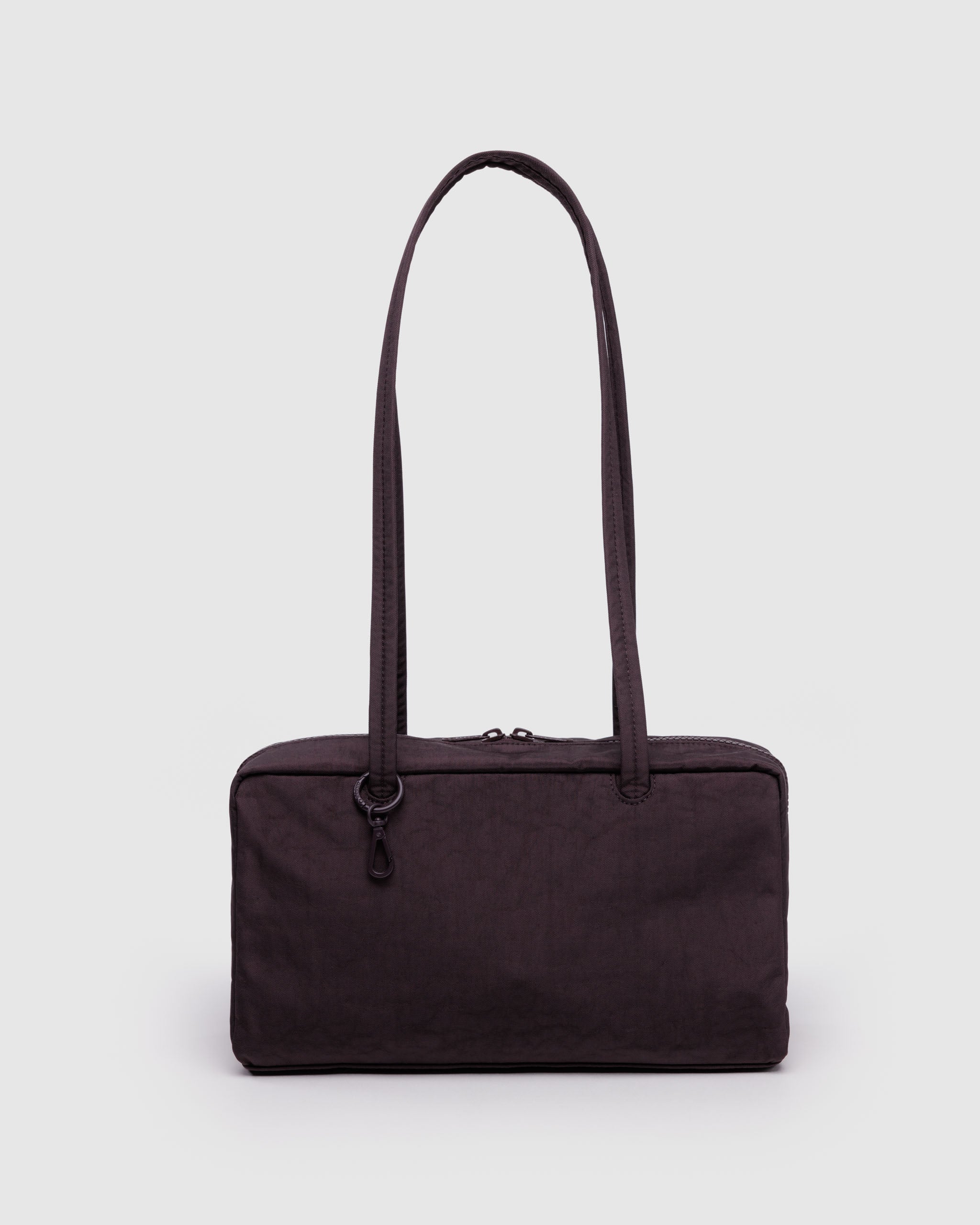 Chocolate Plum Nylon Bowler Bag