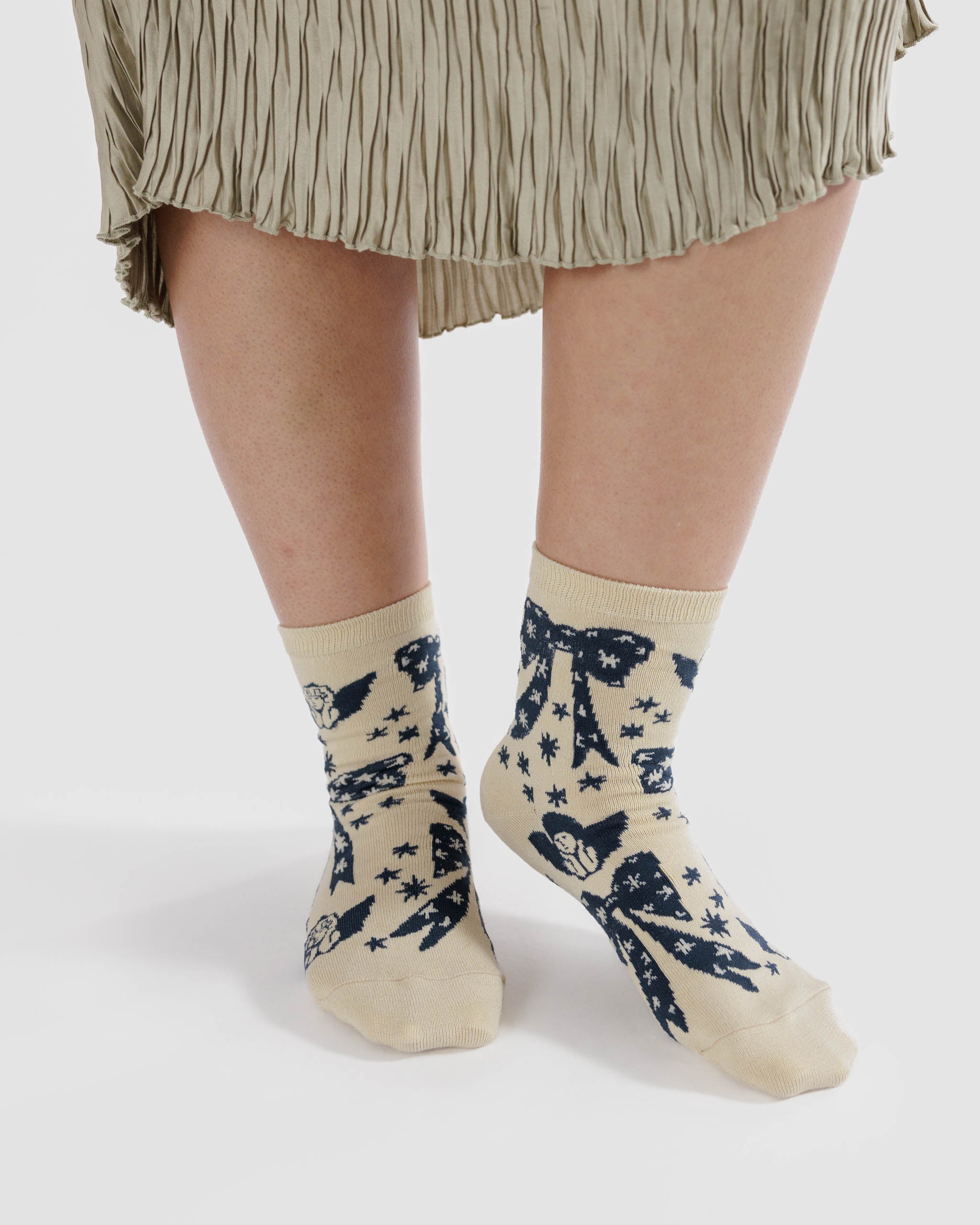 Cherub Bows Crew Sock | BAGGU | Socks