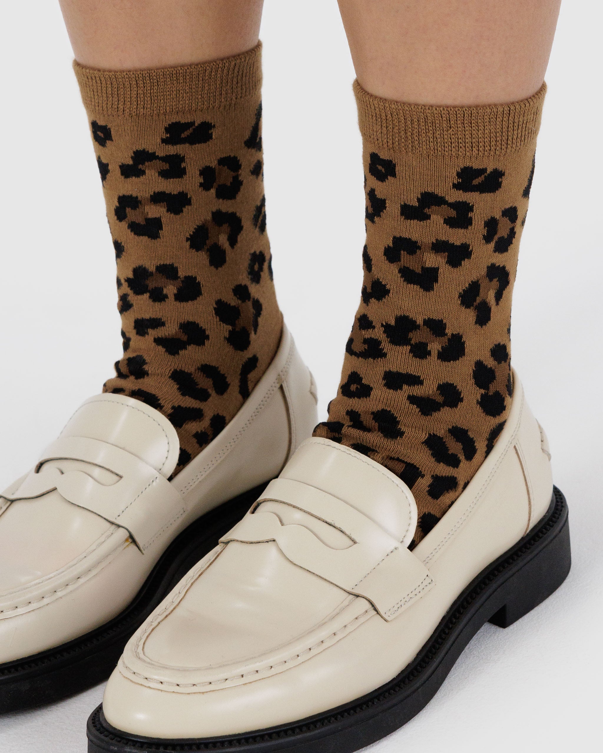 Leopard Print Crew Sock | BAGGU | Socks
