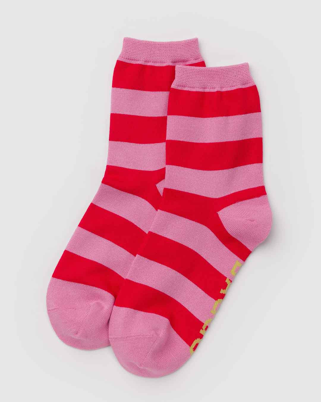 Pink Stripe Crew Sock BAGGU