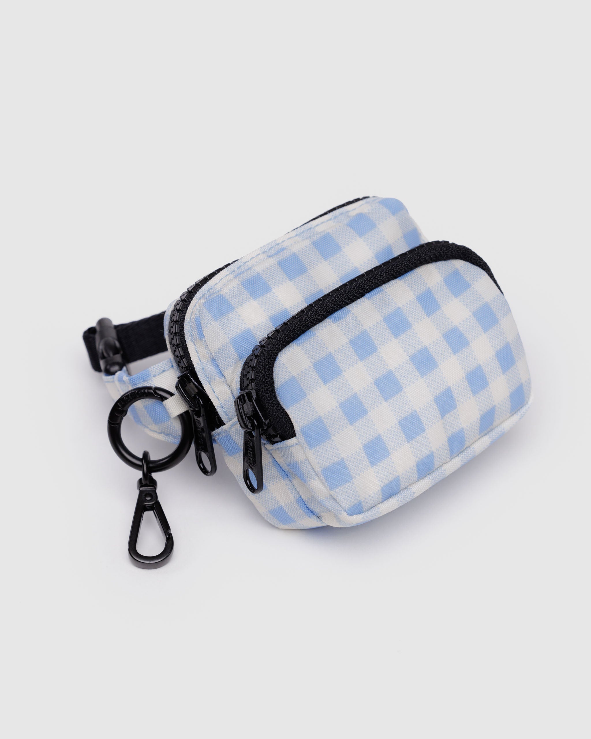 Light Blue Gingham Bum Bag / Fanny Pack Charm | BAGGU | Bag Charm