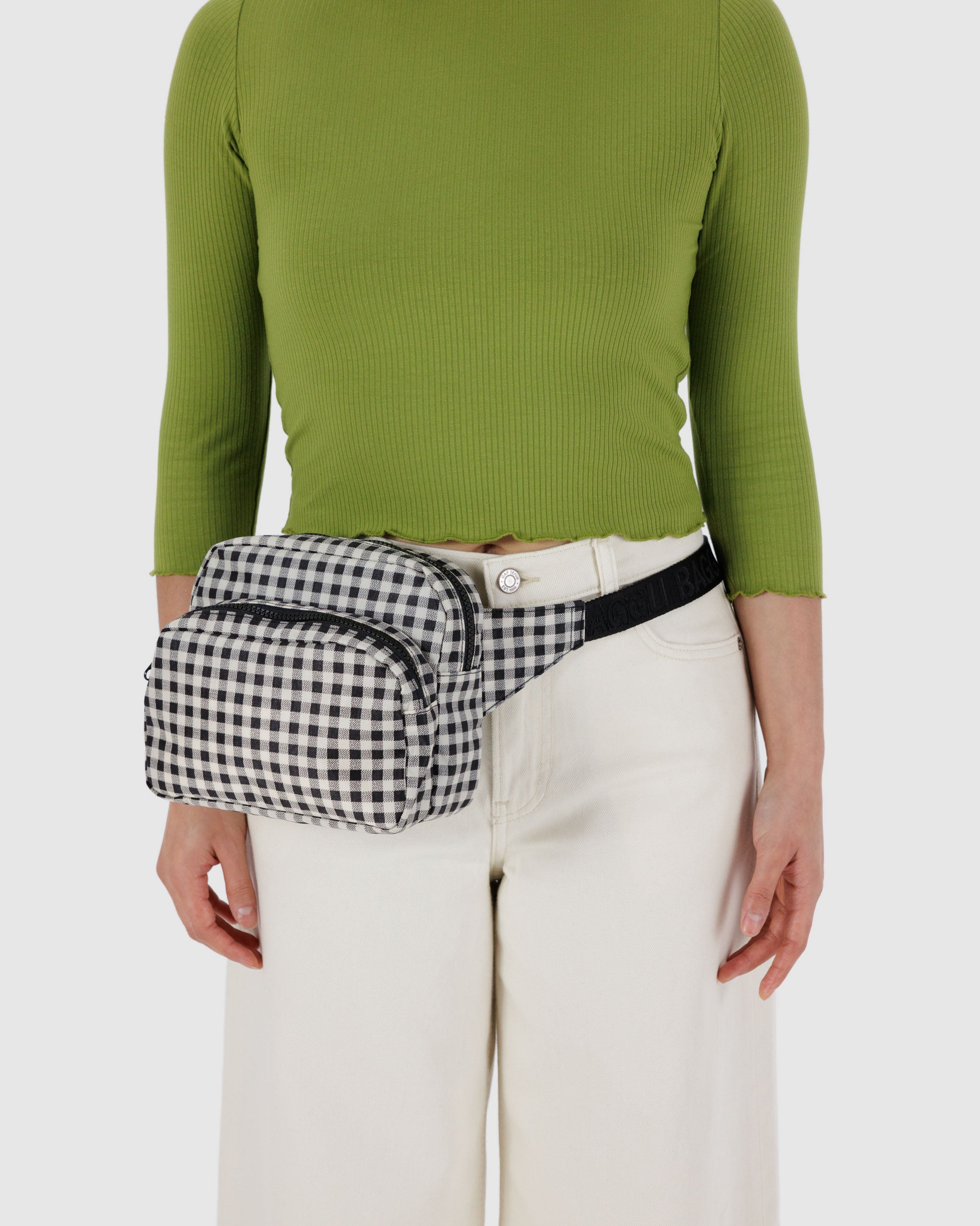 Black & White Gingham Bum Bag / Fanny Pack | BAGGU | Bum Bag