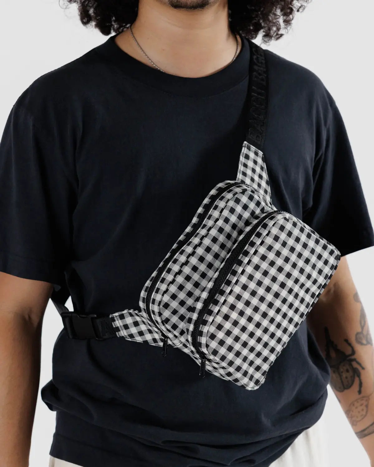 Black & White Gingham Bum Bag / Fanny Pack | BAGGU | Bum Bag