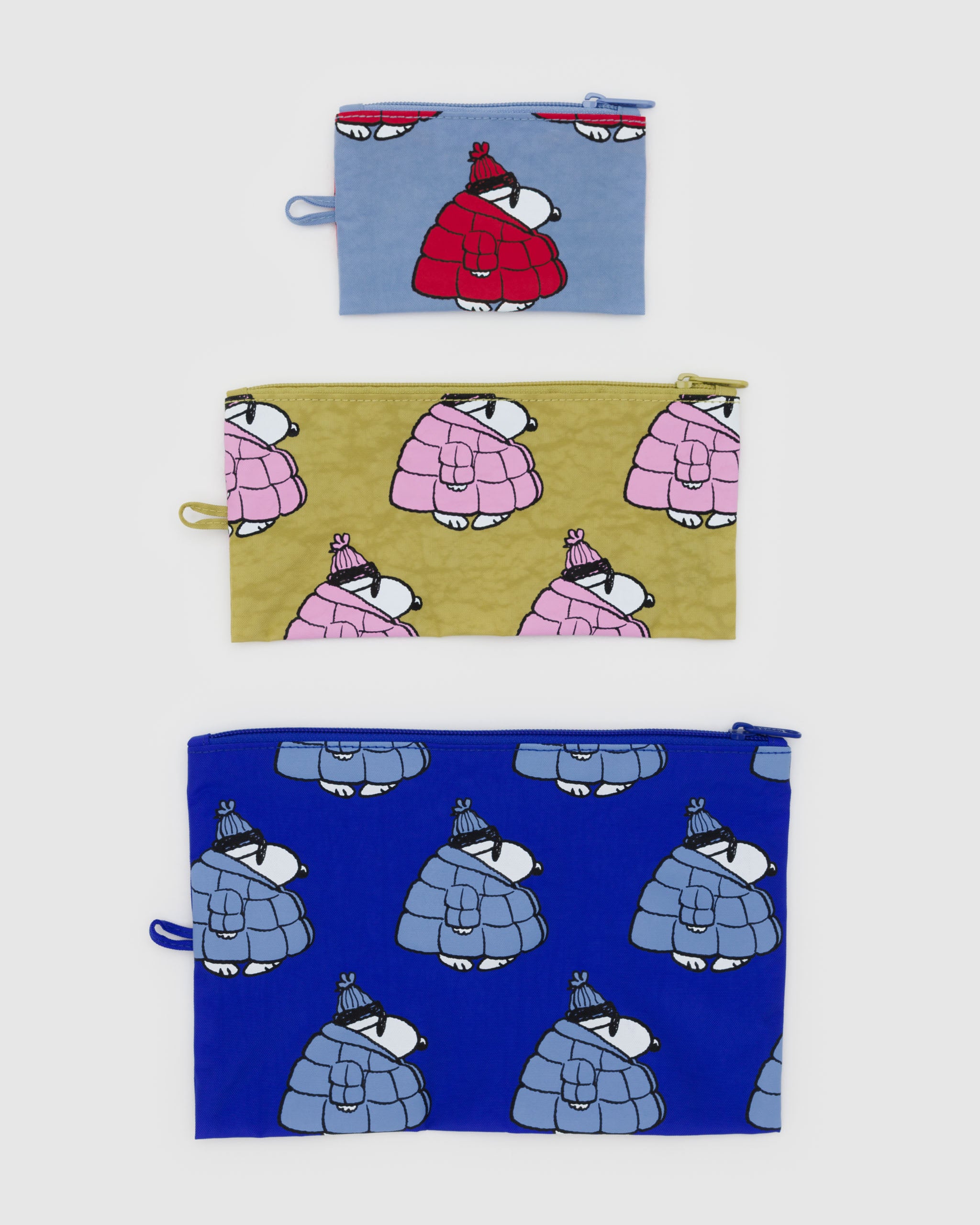 Puffer Snoopy Flat Pouch Set | BAGGU | Packing + Organisation