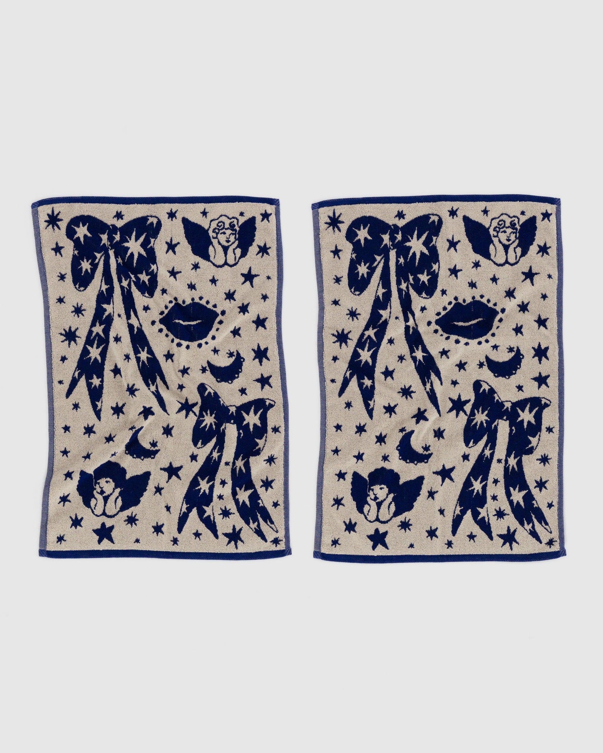 Cherub Bows Hand Towel Set Of Two | BAGGU | Towels