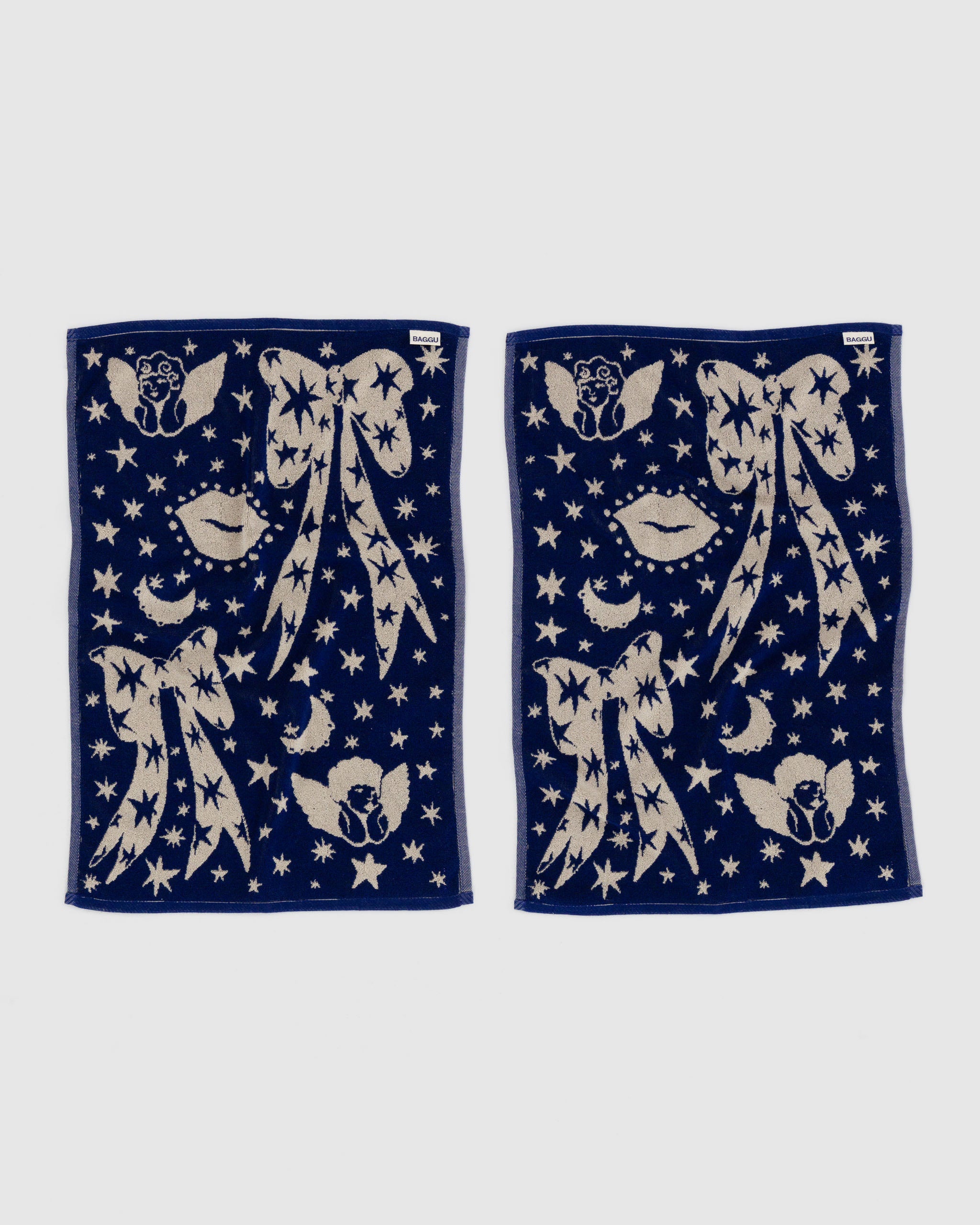 Cherub Bows Hand Towel Set Of Two | BAGGU | Towels