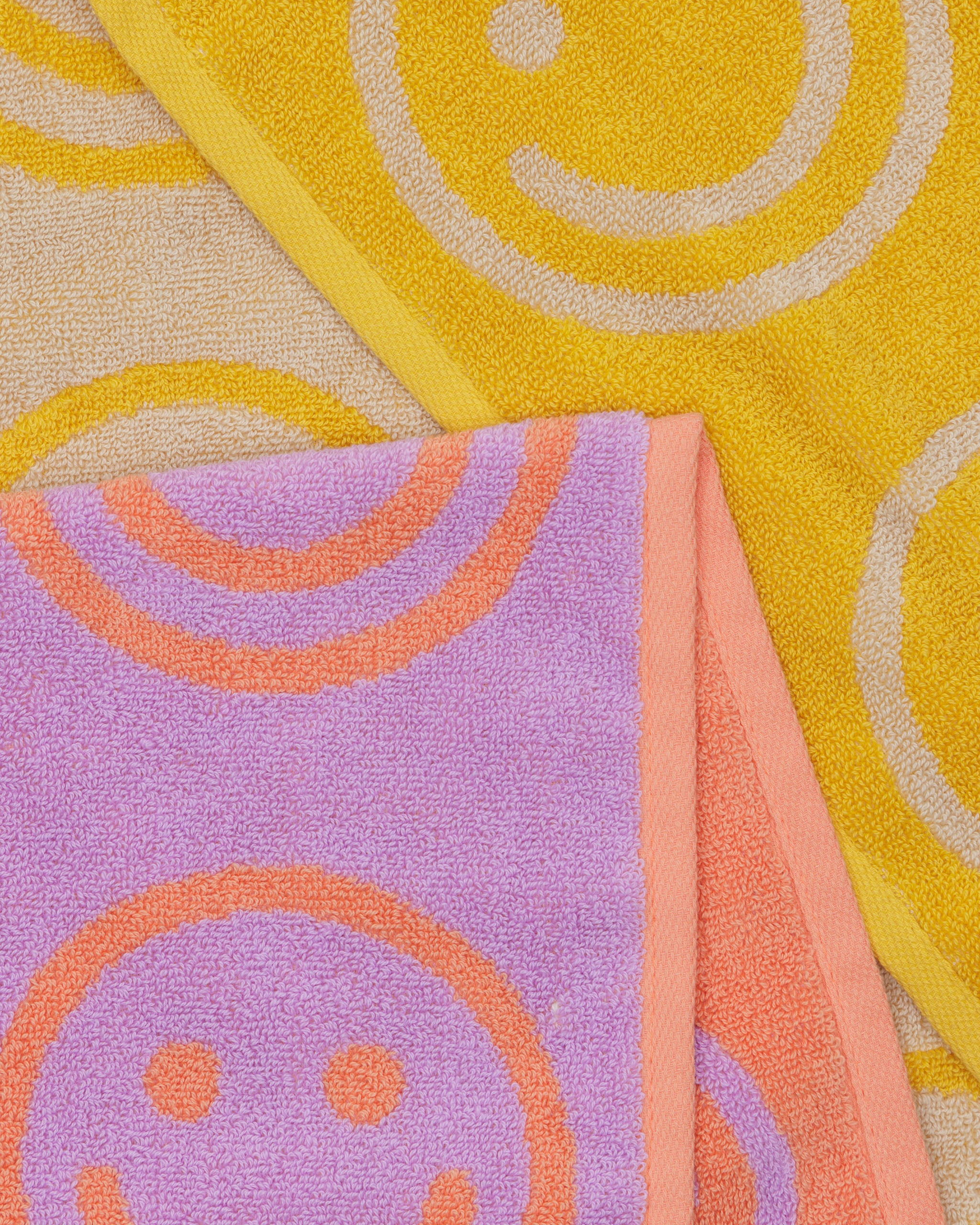 Happy Towels Happy Lilac Marigold Mix Hand Towel Set Of Two | BAGGU | Towels