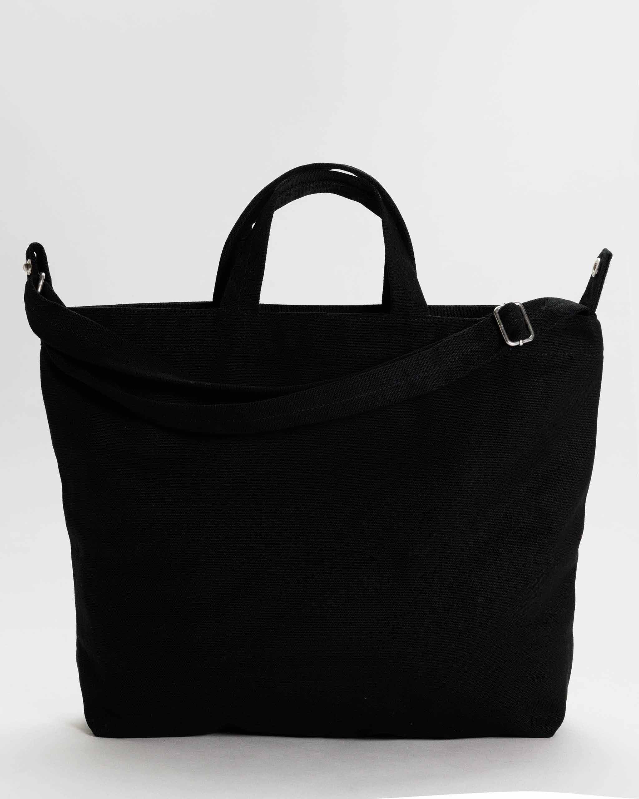 Black Horizontal Zip Duck Bag | BAGGU | Canvas Tote Bag