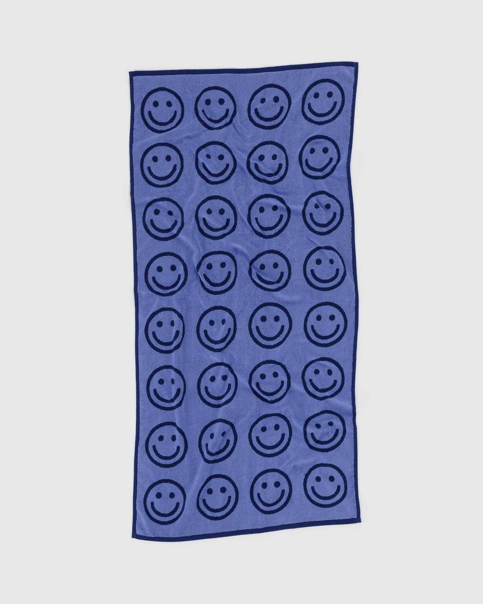 Happy Blue Bath Towel | BAGGU | Towels