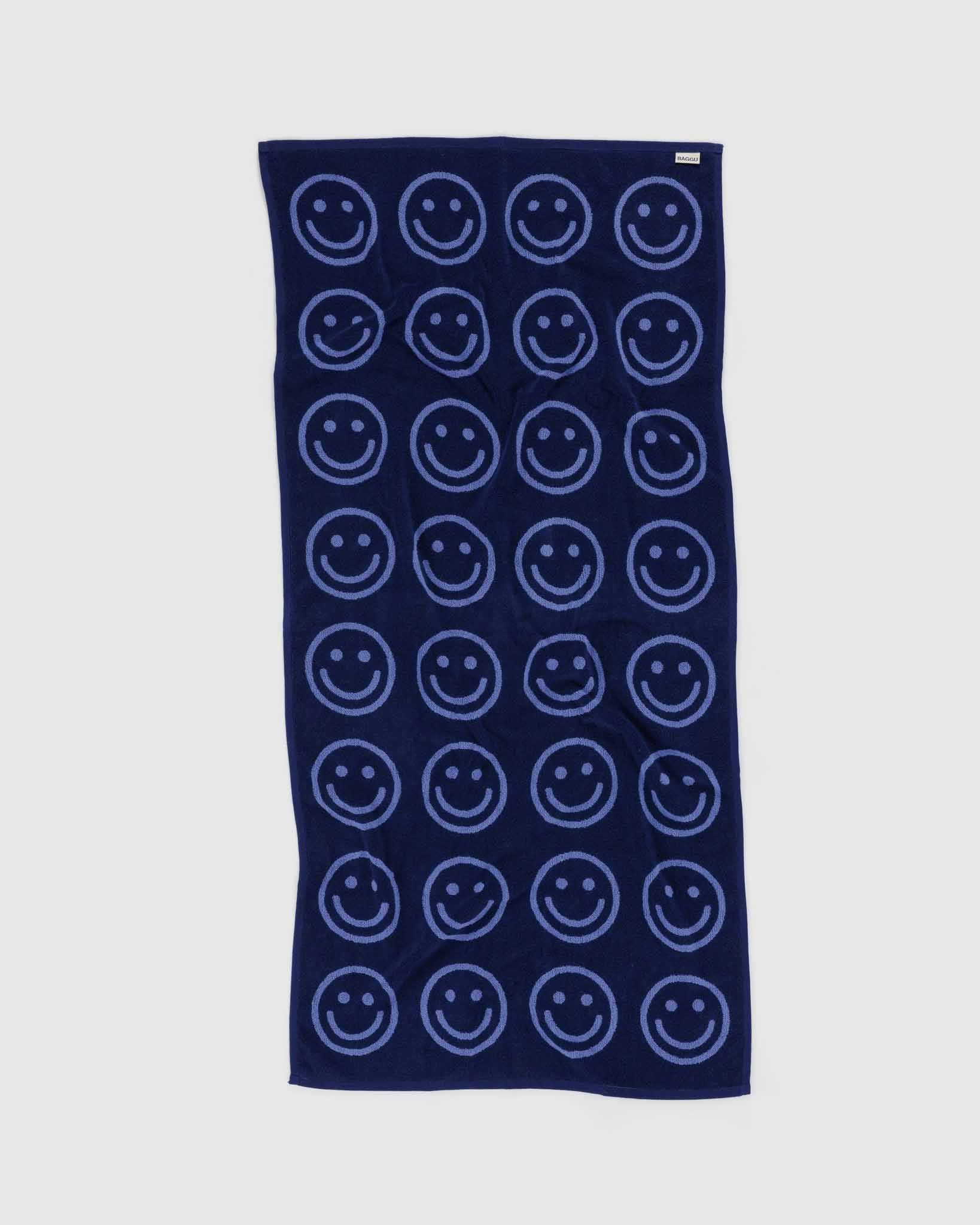 Happy Blue Bath Towel | BAGGU | Towels