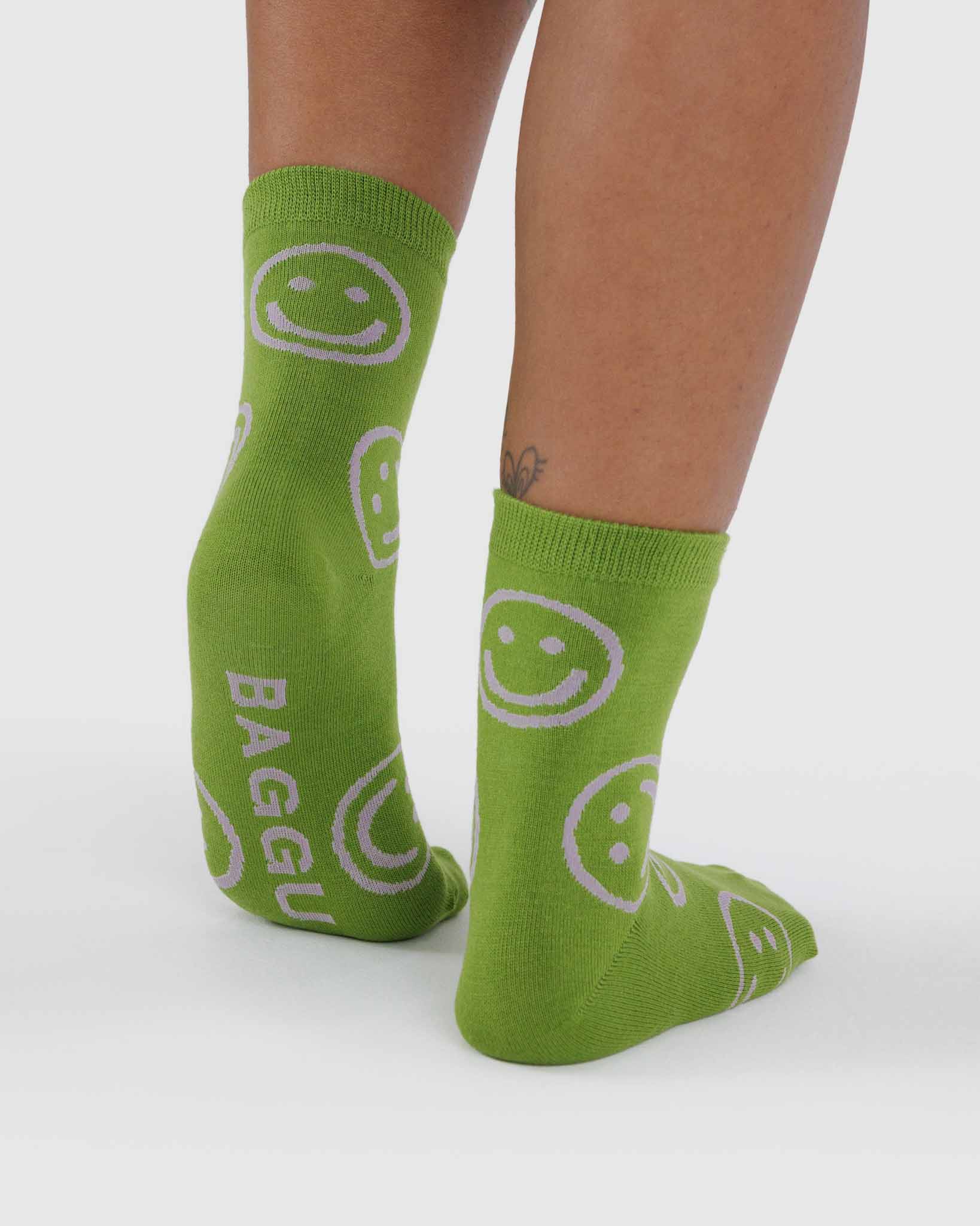 BAGGU Pear Happy crew sock | BAGGU | Socks