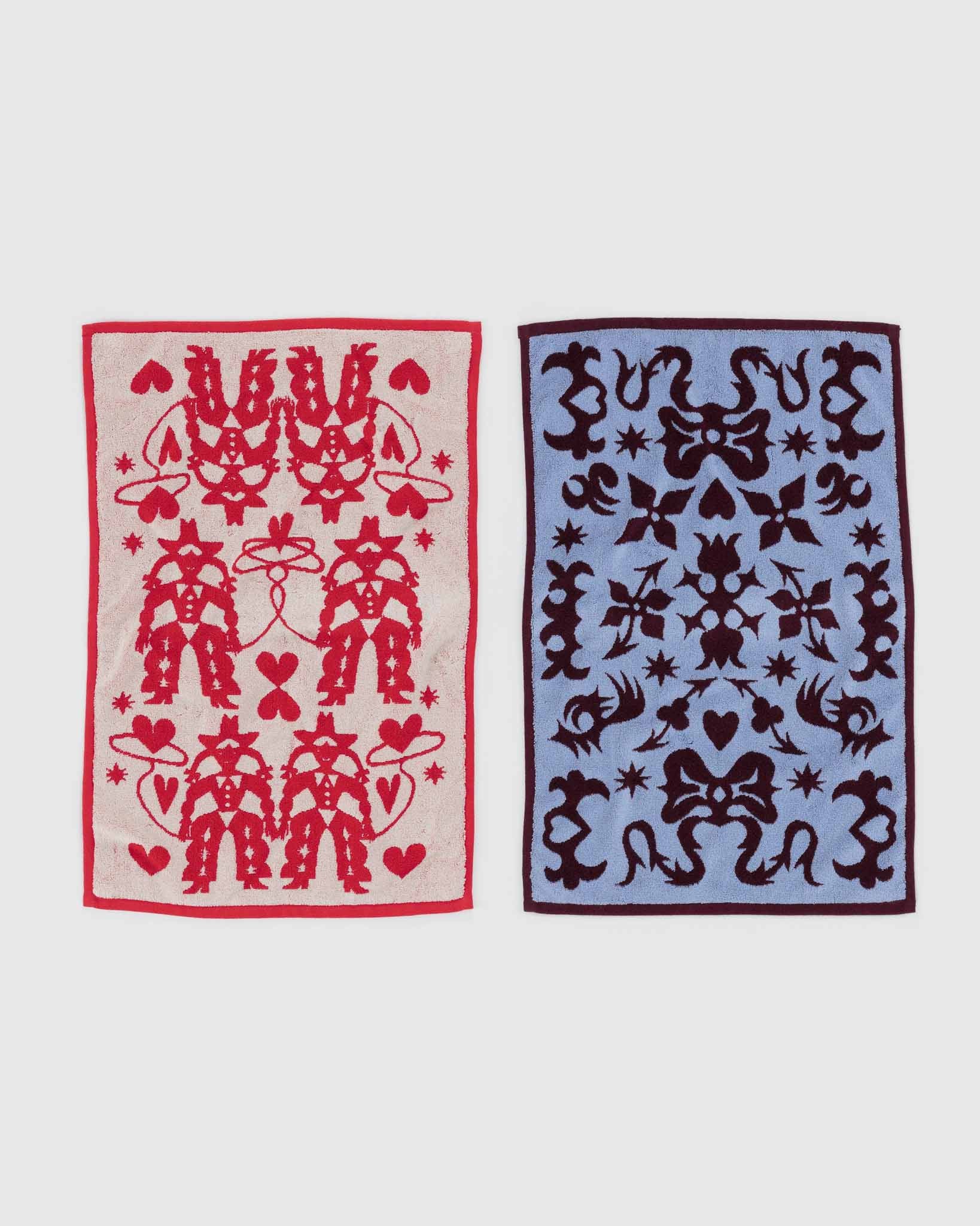 Western Cut-Outs Hand Towel Set Of Two | BAGGU | Towels