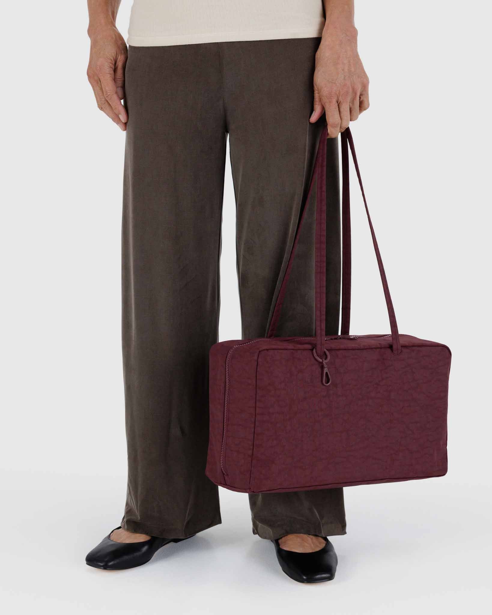 Mahogany Medium Nylon Bowler Bag | BAGGU | Shoulder Bag