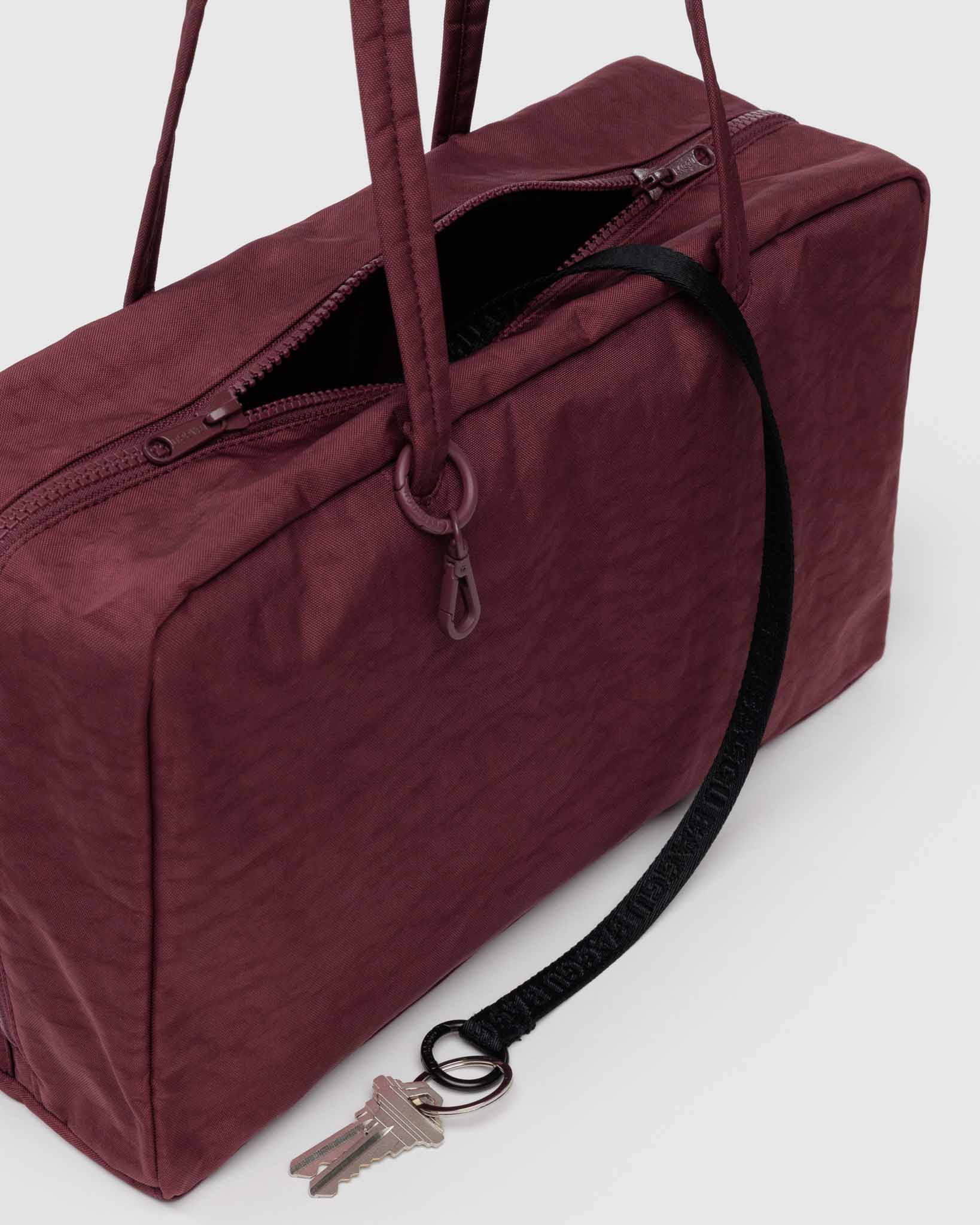 Mahogany Medium Nylon Bowler Bag | BAGGU | Shoulder Bag