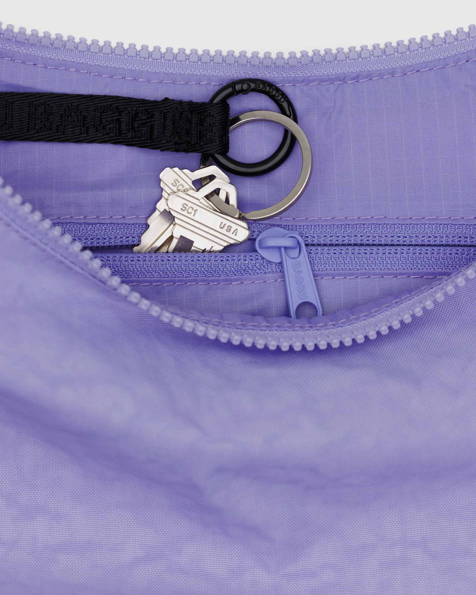 BAGGU Wisteria medium nylon crescent bag | BAGGU | Crossbody Bag