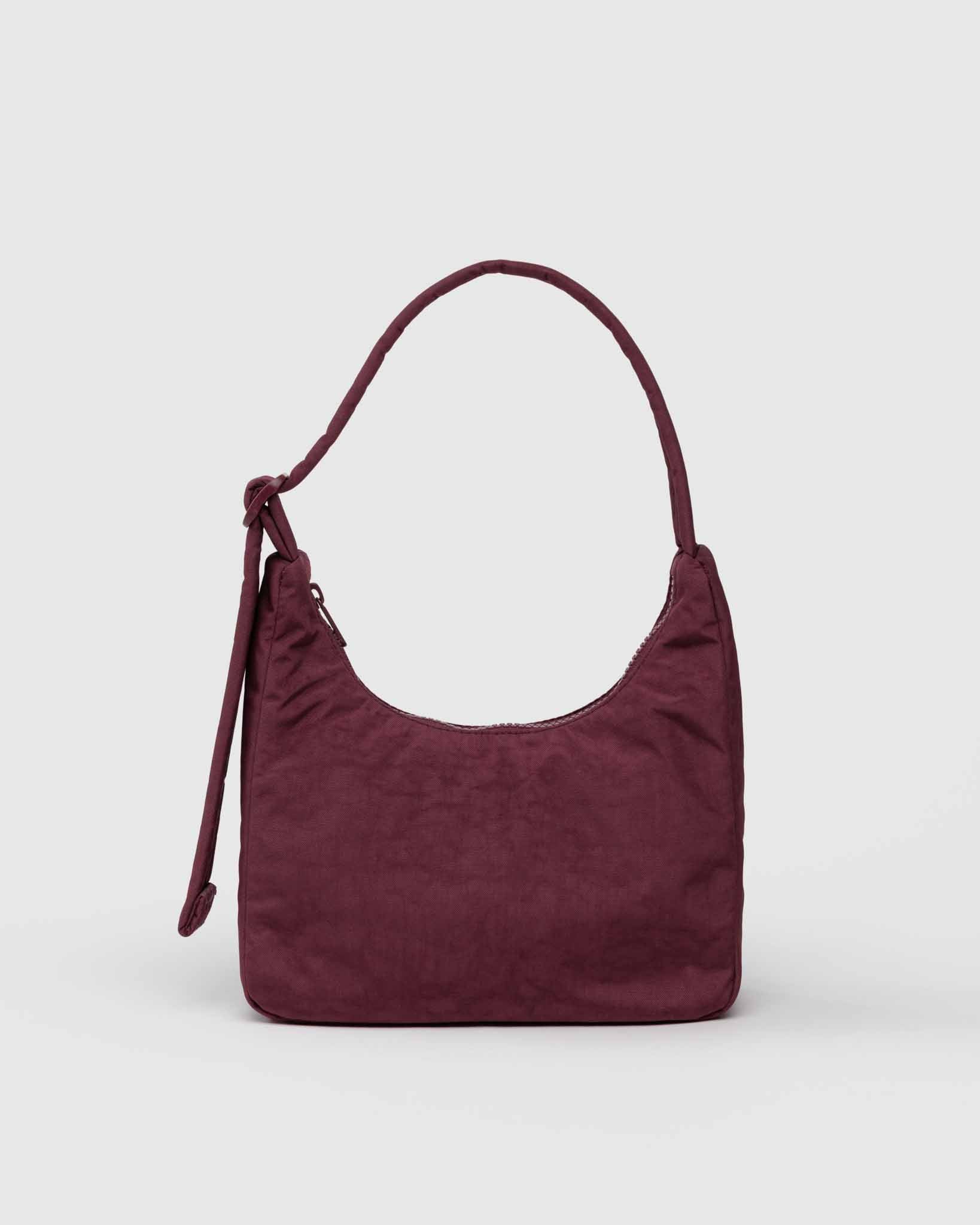 Mahogany Mini Nylon Shoulder Bag | BAGGU | Shoulder Bag