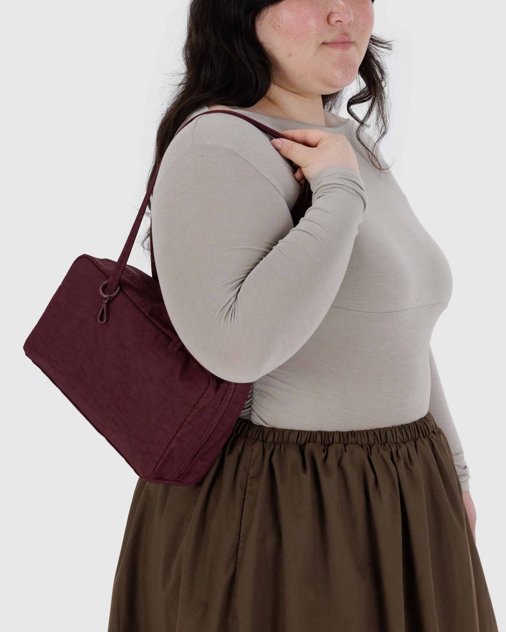 BAGGU Mahogany Nylon Bowler Bag | BAGGU | Shoulder Bag