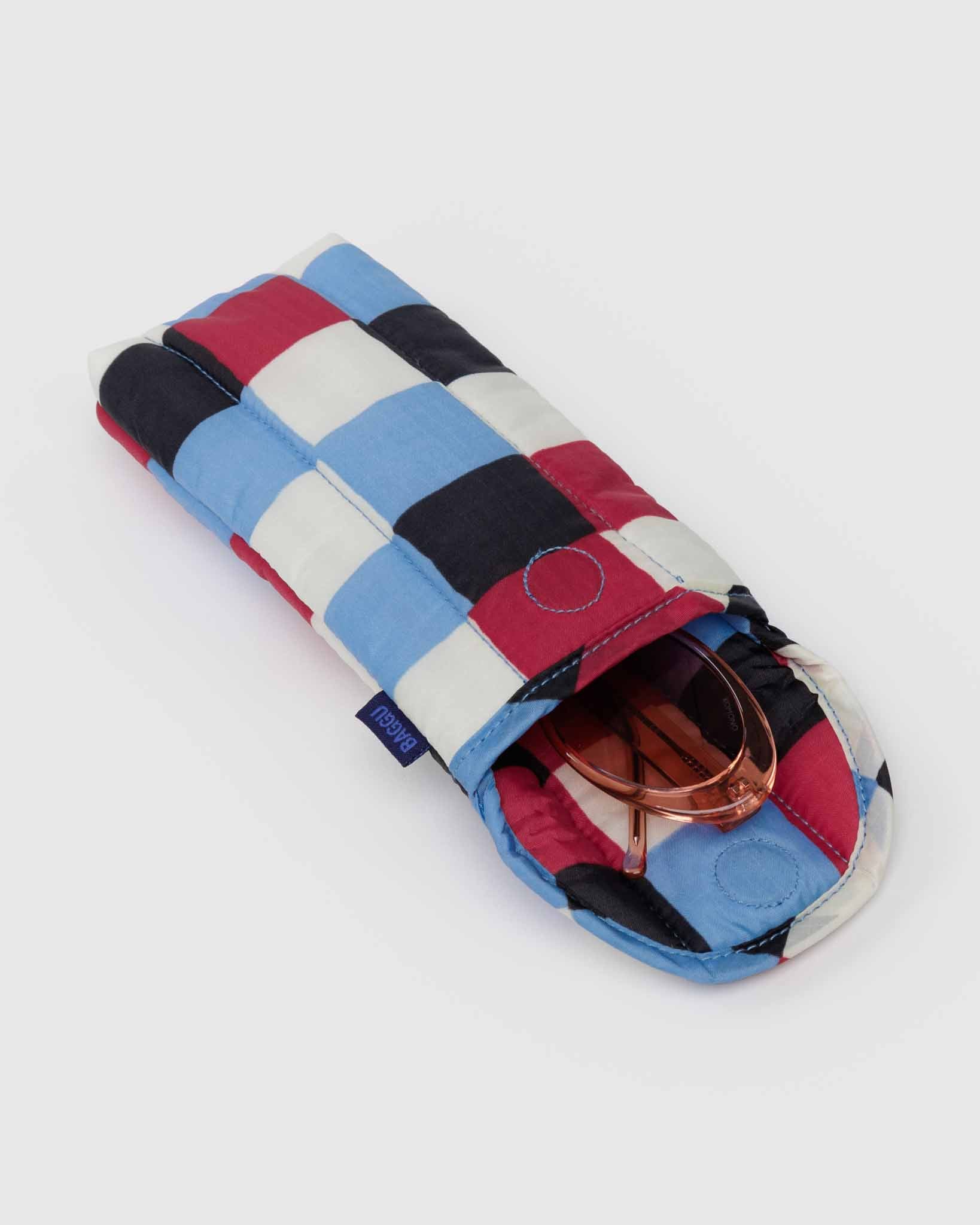 BAGGU Painted Check puffy glasses sleeve | BAGGU | Glasses Sleeves & Cases