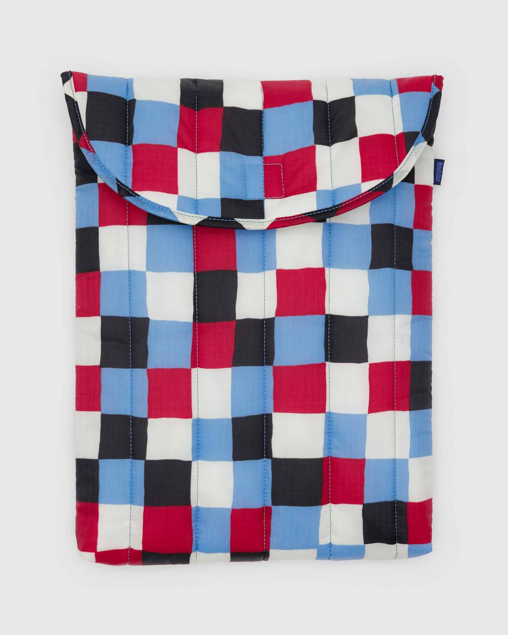 BAGGU Painted Check puffy laptop sleeve 16" | BAGGU | Laptop + Tablet Sleeves