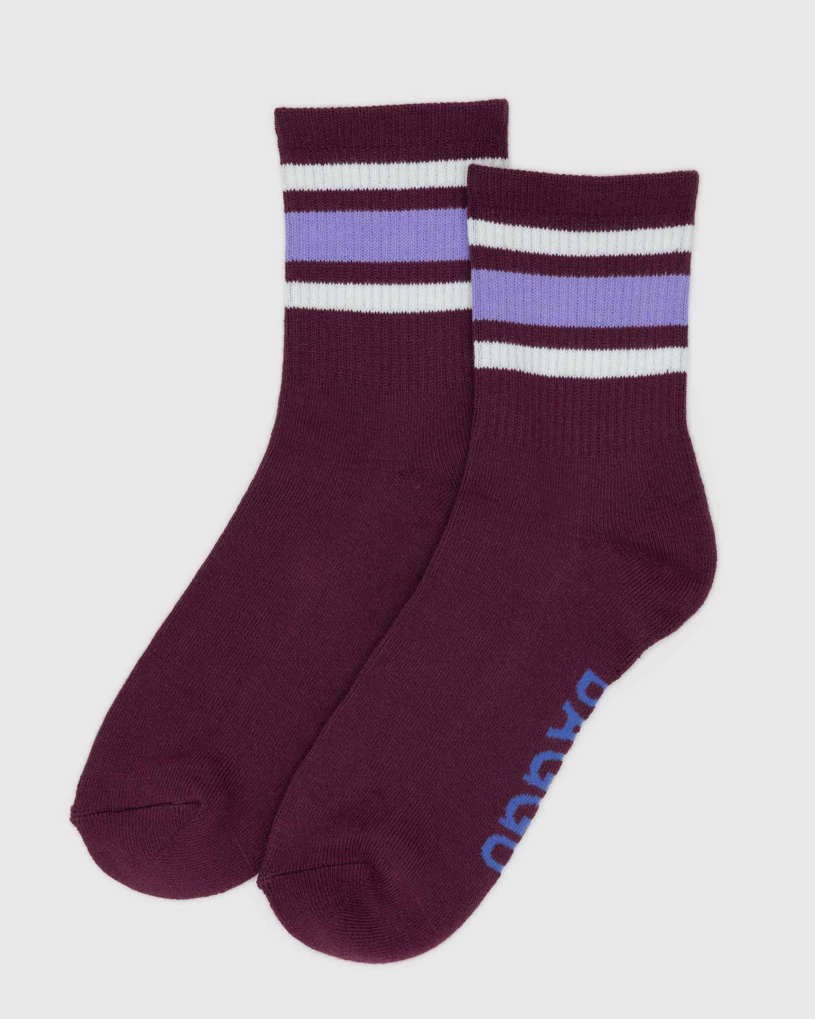 Ribbed Sock - Mahogany Stripe BAGGU | BAGGU | Socks