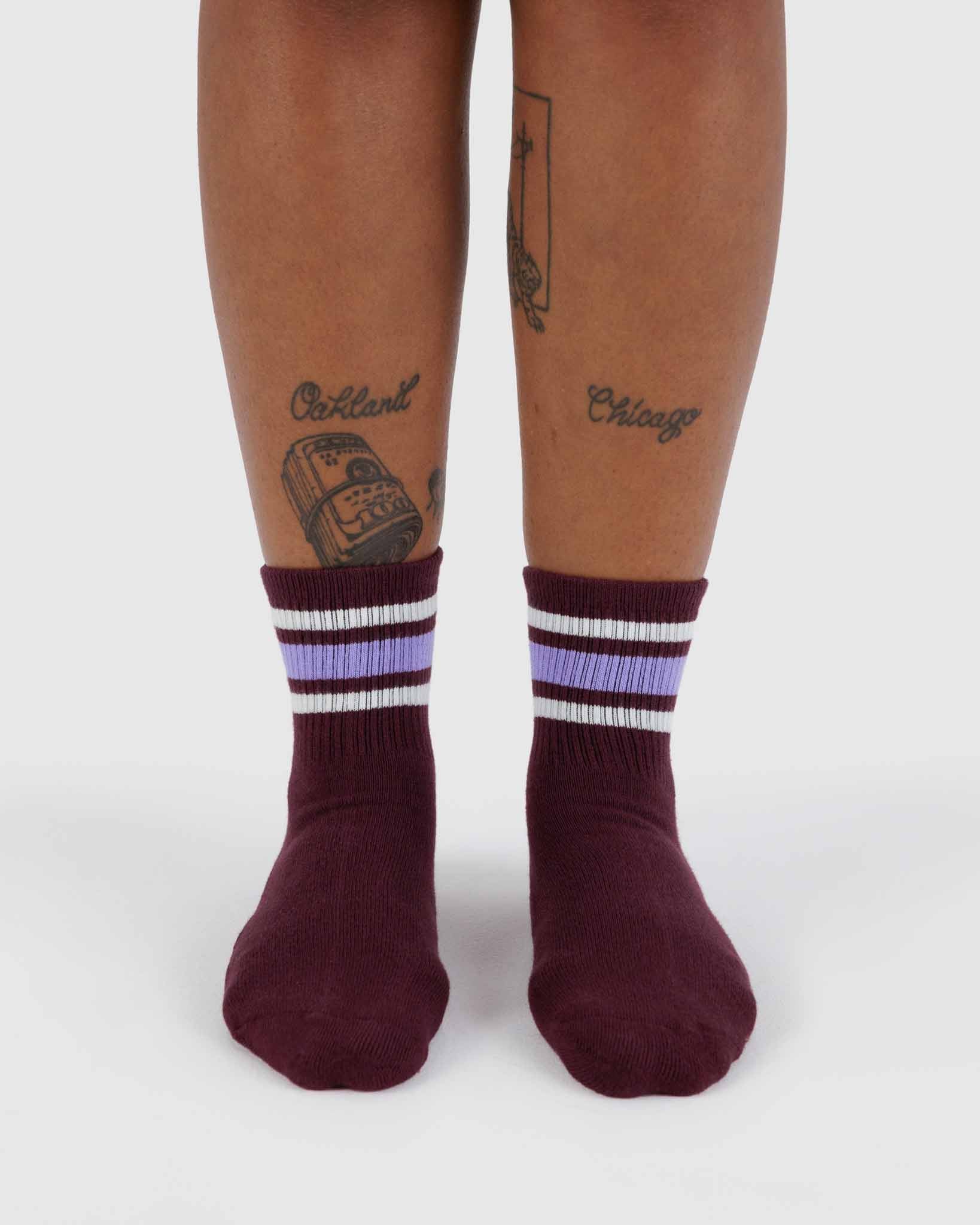 Ribbed Sock - Mahogany Stripe BAGGU | BAGGU | Socks