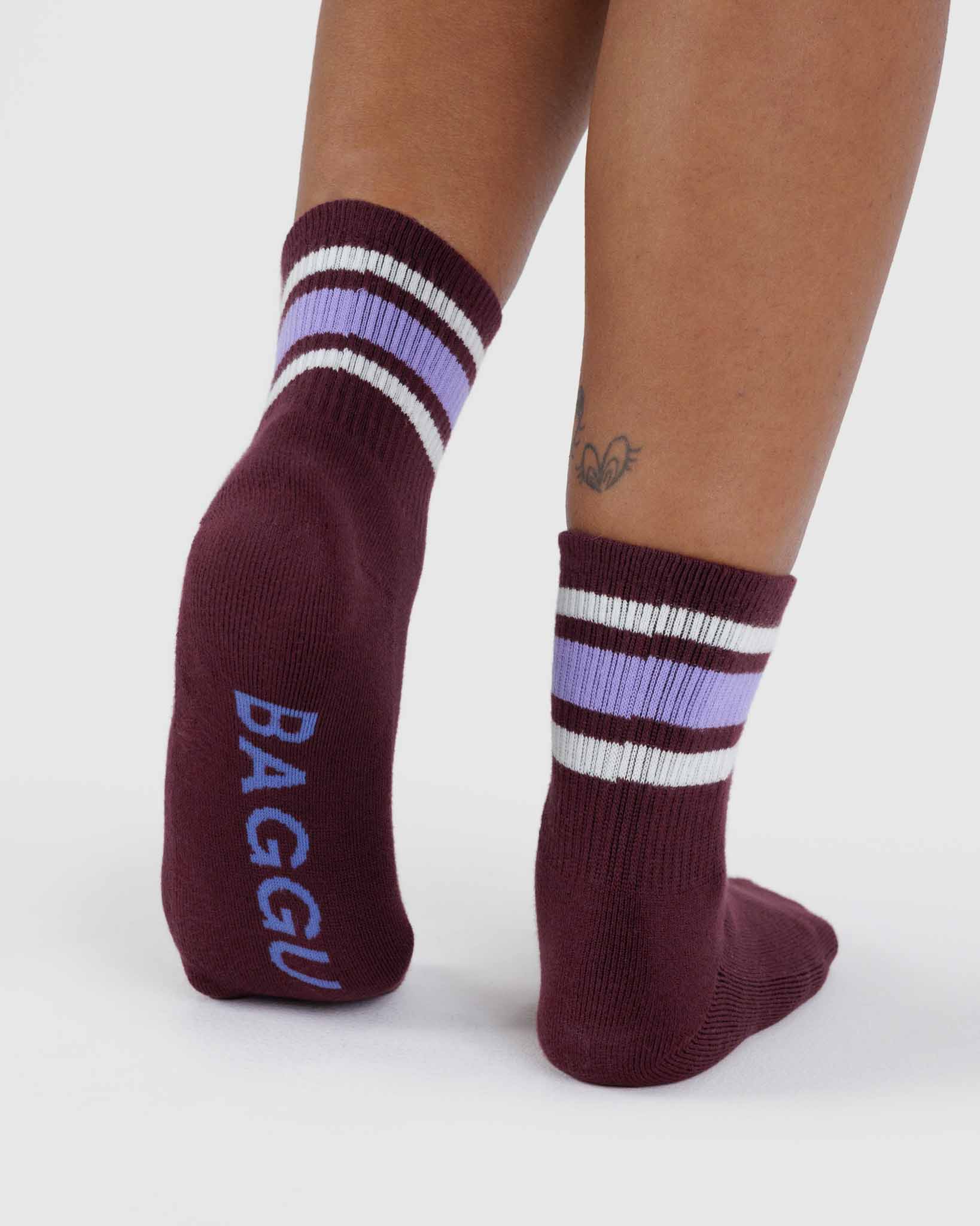 Ribbed Sock - Mahogany Stripe BAGGU | BAGGU | Socks