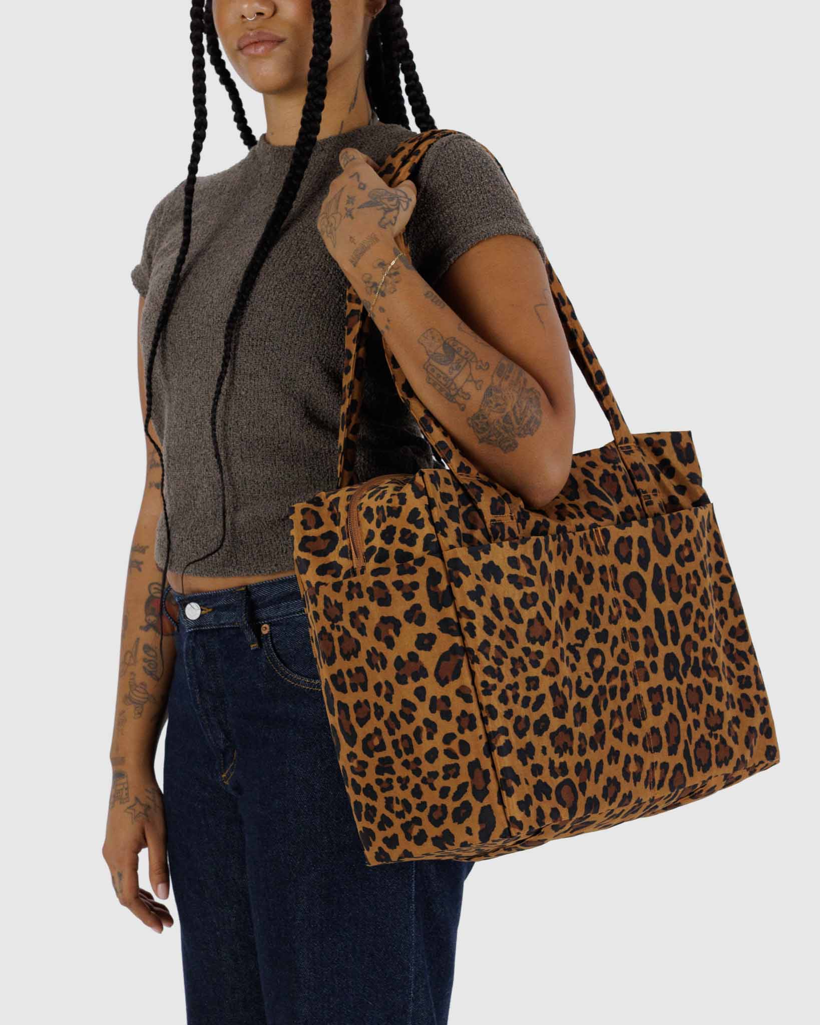 BAGGU Leopard small cloud carry-on | BAGGU | Shopping Tote
