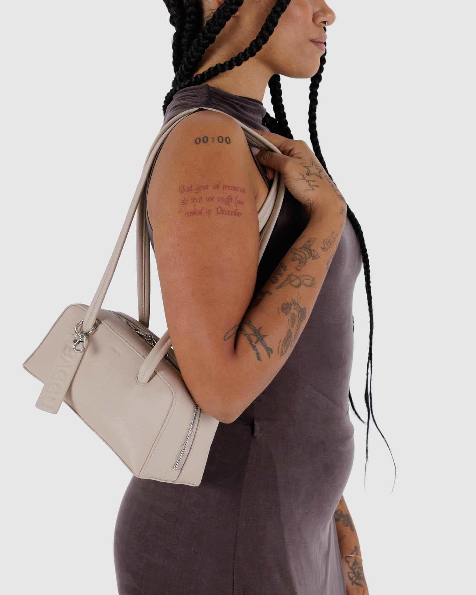 Stone Small Recycled Leather Bowler Bag