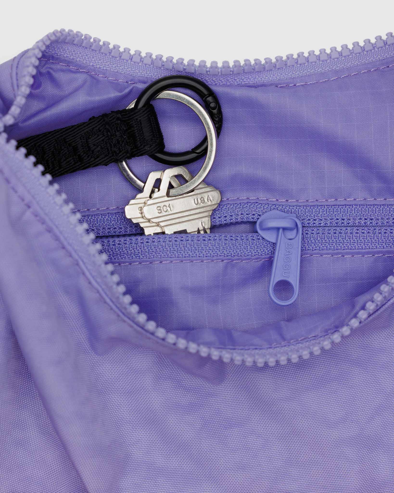 Wisteria Small Nylon Crescent Bag | BAGGU | Crossbody Bag