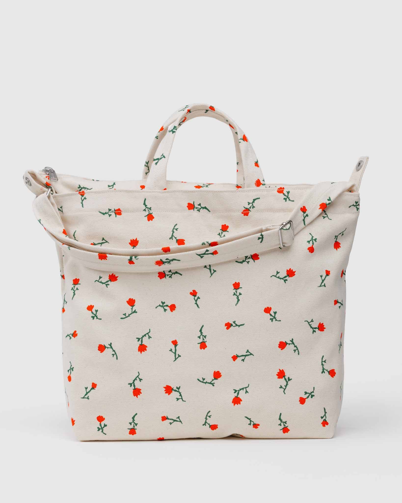 BAGGU Painted Wildflower horizontal zip duck bag | BAGGU | Canvas Tote Bag