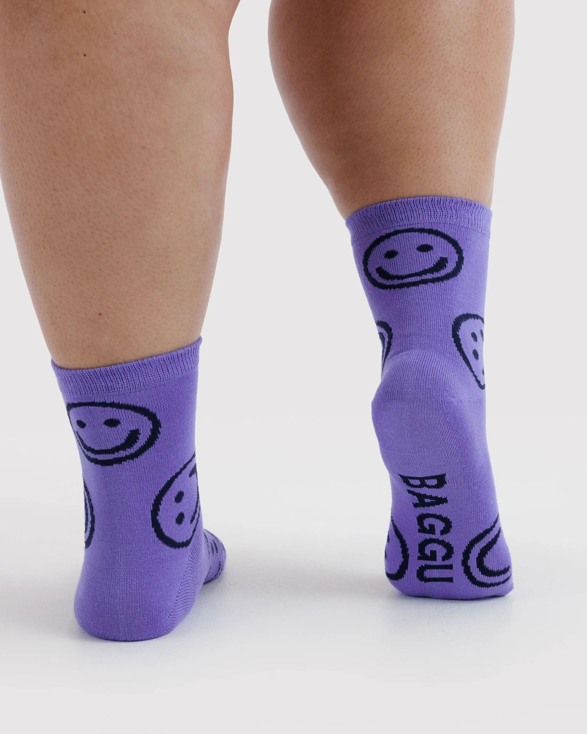 Lavender Happy Crew Sock