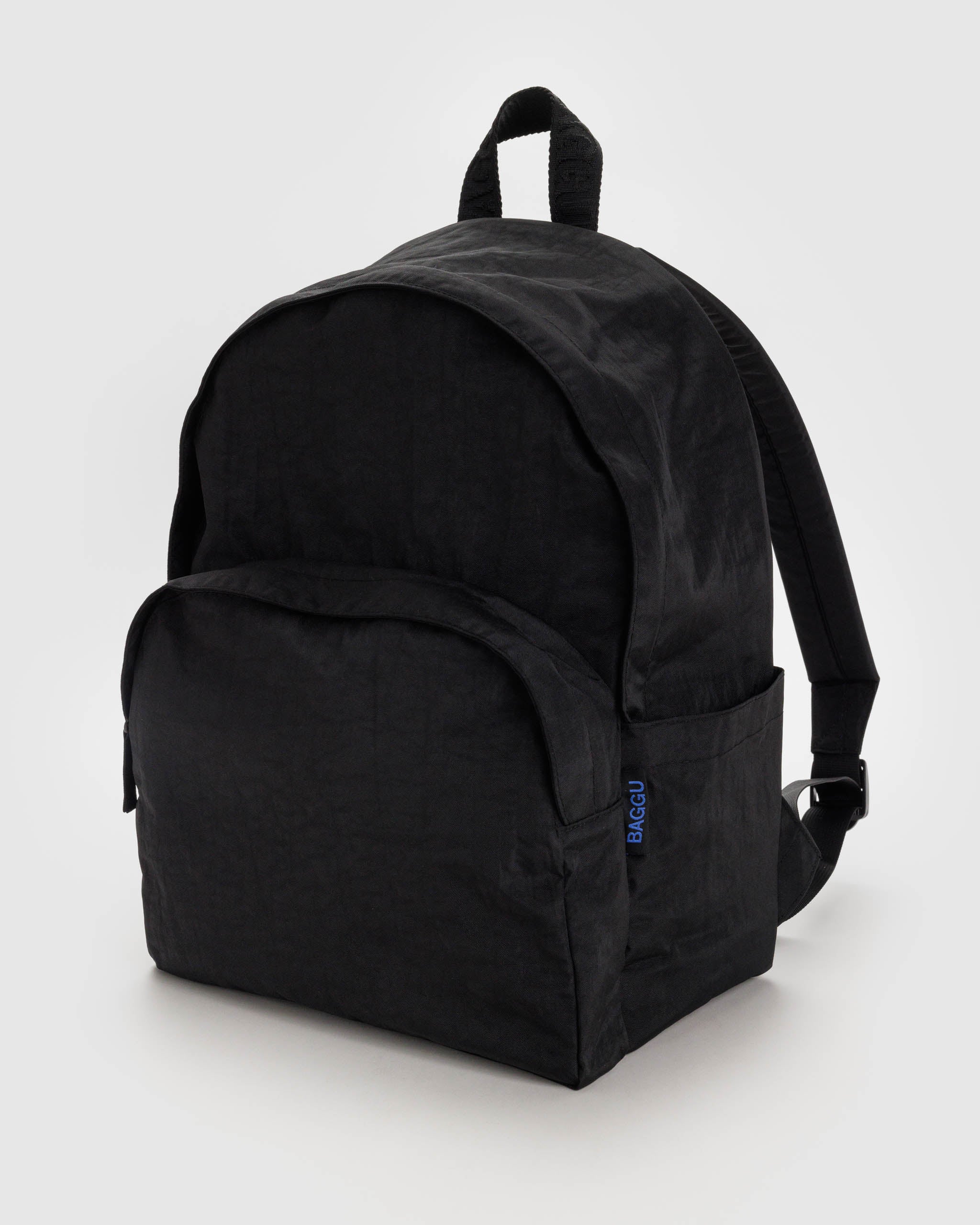 Black Large Recycled Nylon Backpack | BAGGU | Backpack