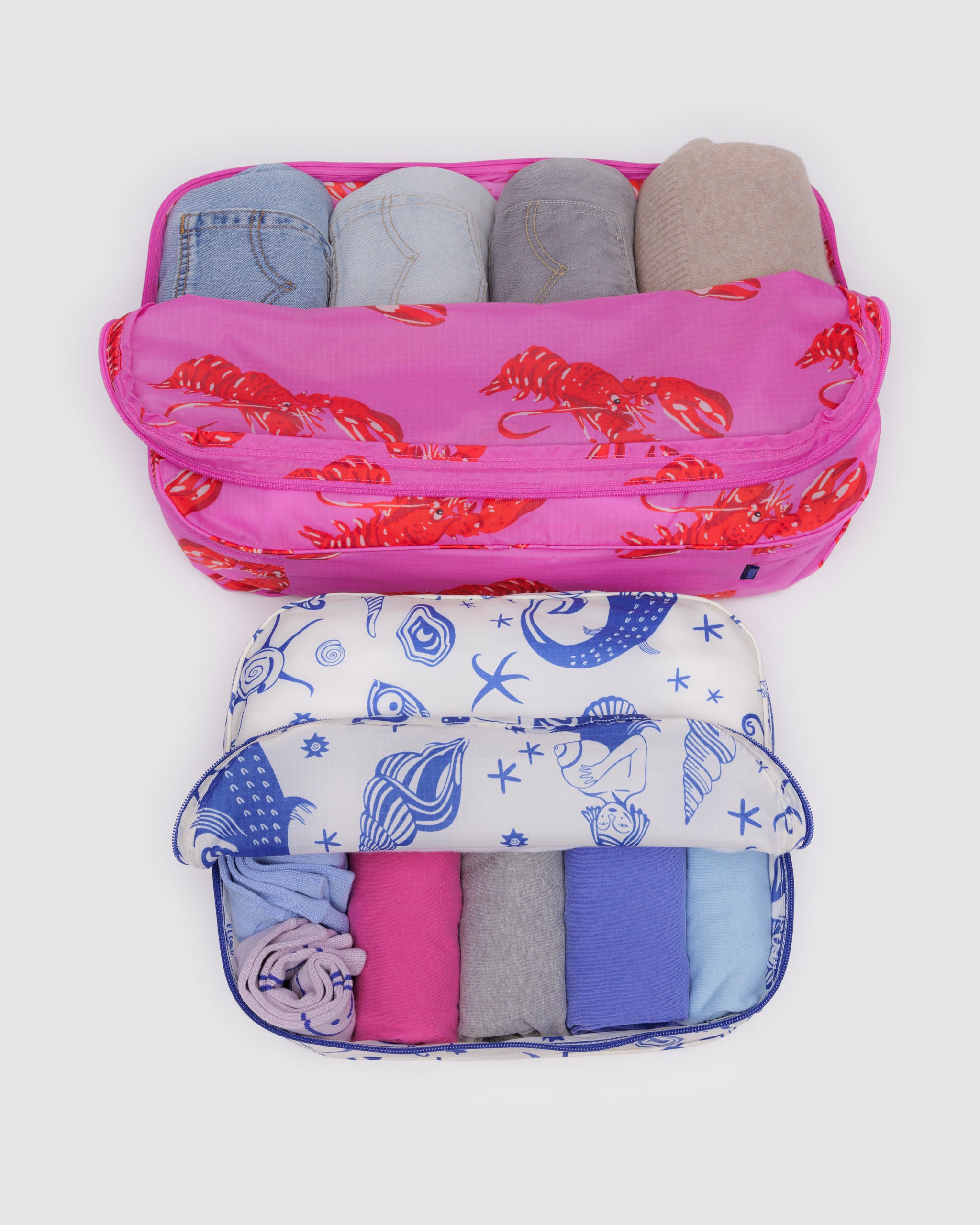 Sea Creatures Large Packing Cube Set | BAGGU | Packing + Organisation