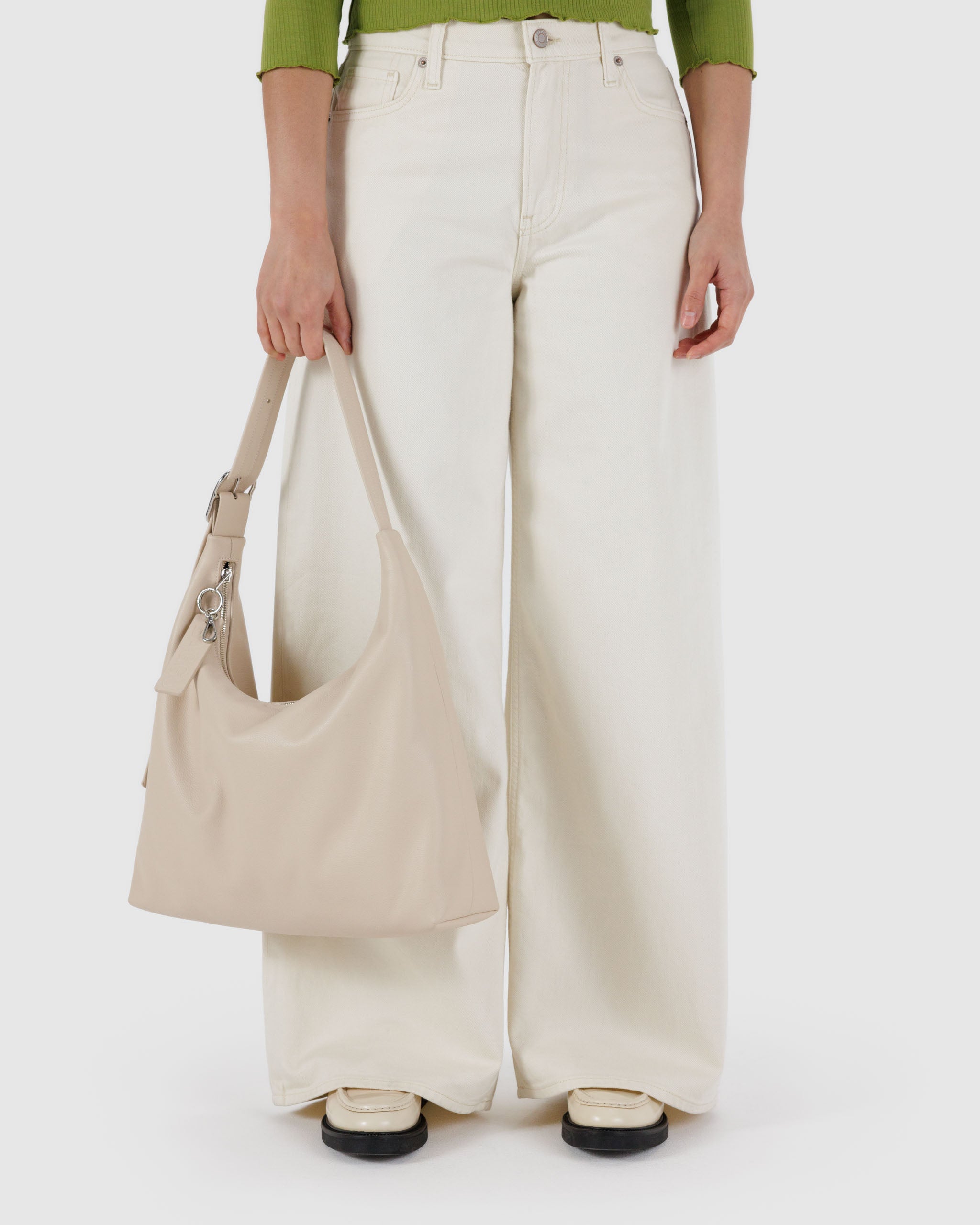 Stone recycled leather shoulder bag | BAGGU | Shoulder + Crossbody Bag