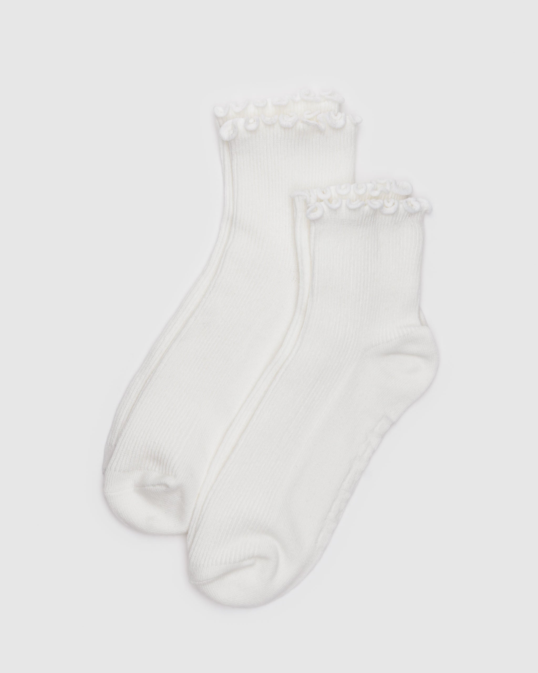 Lettuce Edge Sock Set of 2 - White | BAGGU | Socks