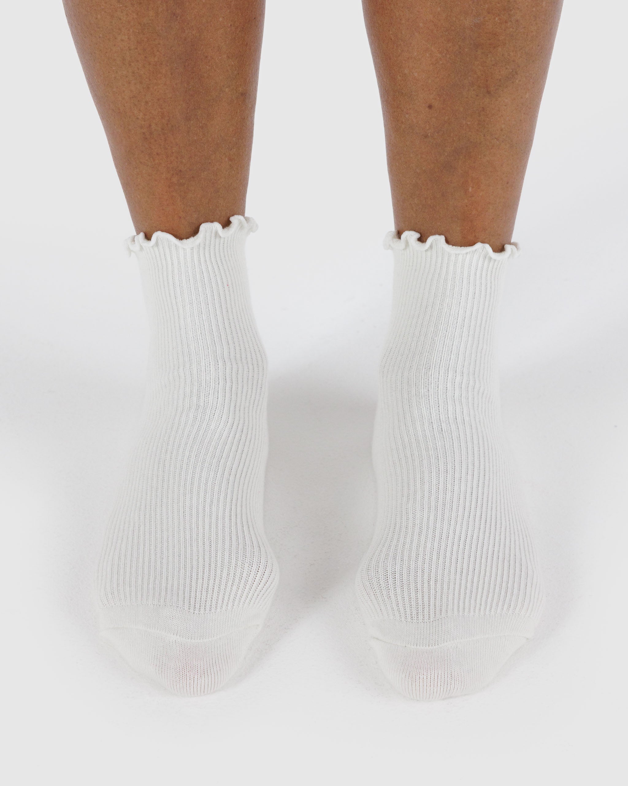 Lettuce Edge Sock Set of 2 - White | BAGGU | Socks