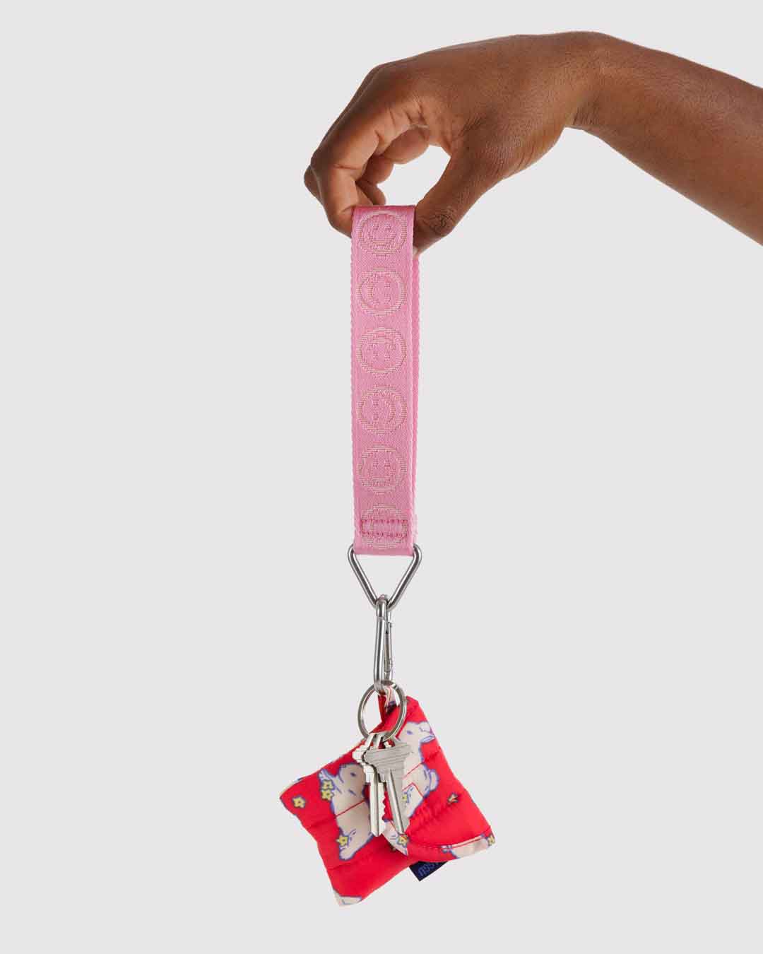 Pink Happy Logo Keychain